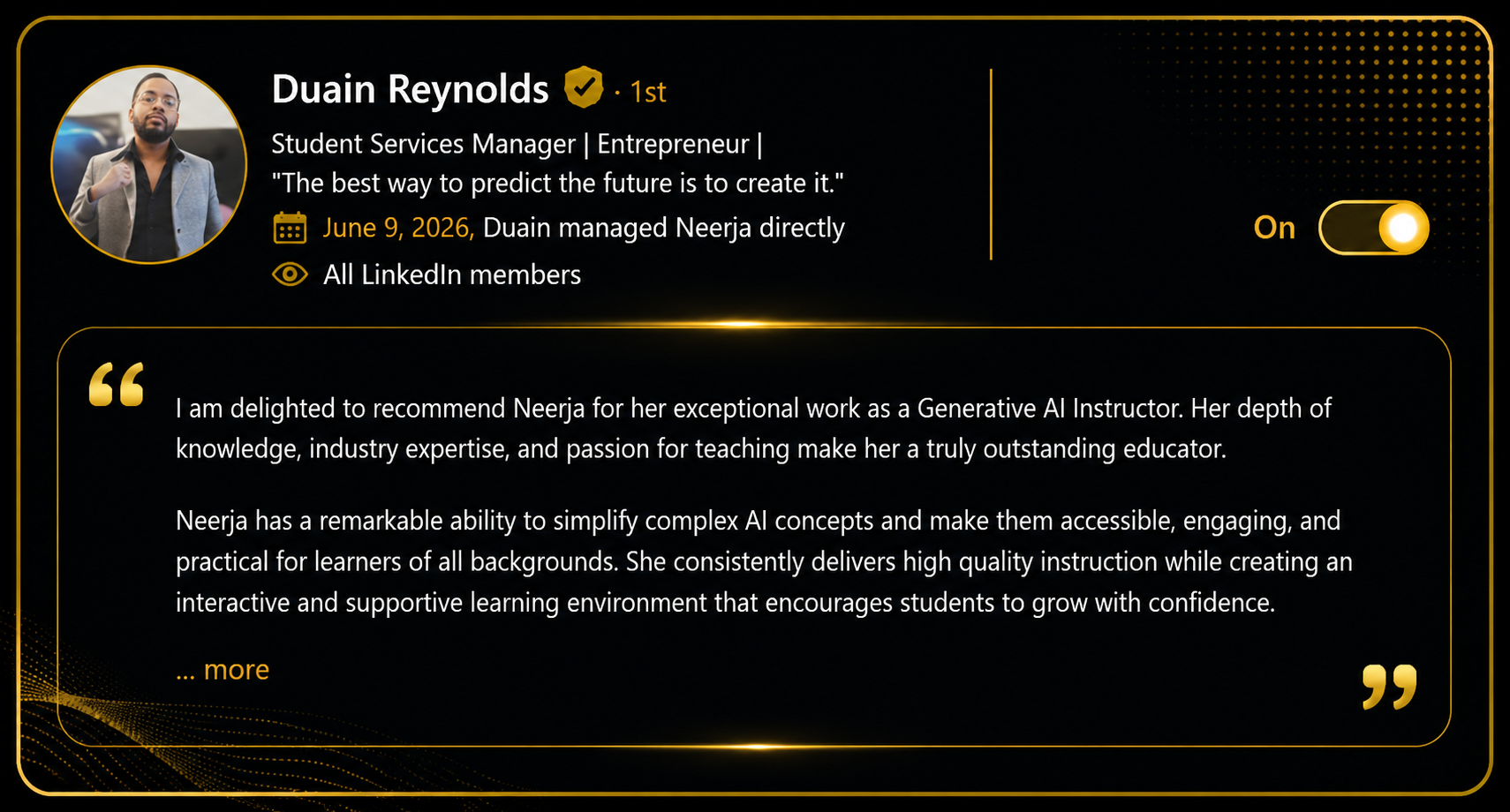 AI training recommendation for Sai Data Science