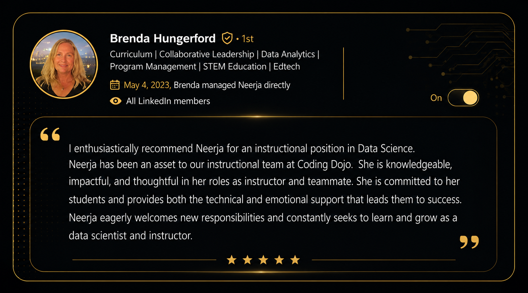Professional recommendation for Sai Data Science