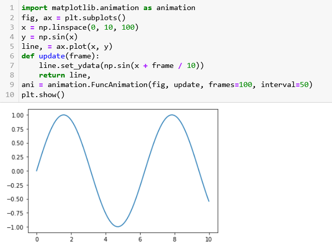 animation in matplotlib